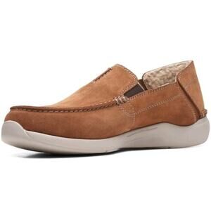Clarks Men's Gorwin Step Loafer, Cola Suede Size 10